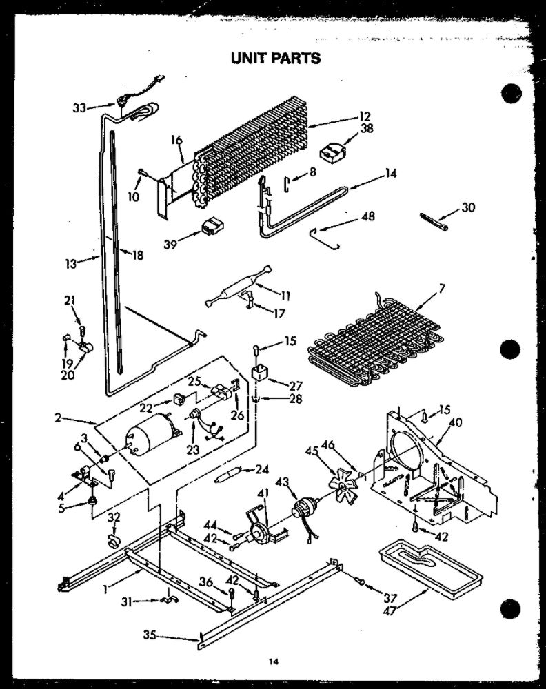 Unit Parts Diagram and Parts List for KGF-5  Maytag Refrigerator