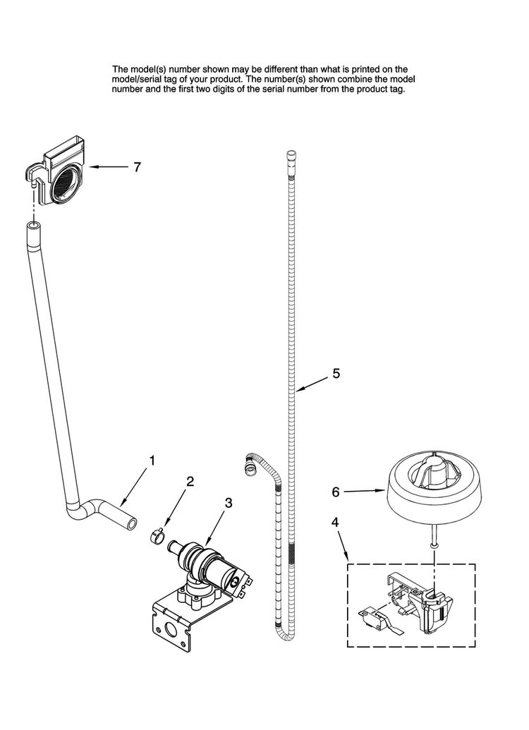 Fill And Overfill Parts Diagram and Parts List for MDB8851AWS0  Maytag Dishwasher