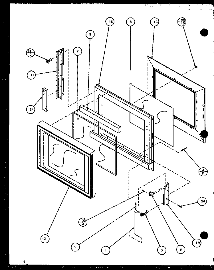 Page 1 Diagram and Parts List for WM714 P1104412M Amana Microwave