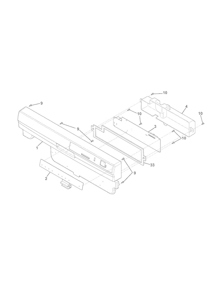 Control Panel Diagram and Parts List for CDB900NW0A  Crosley Dishwasher