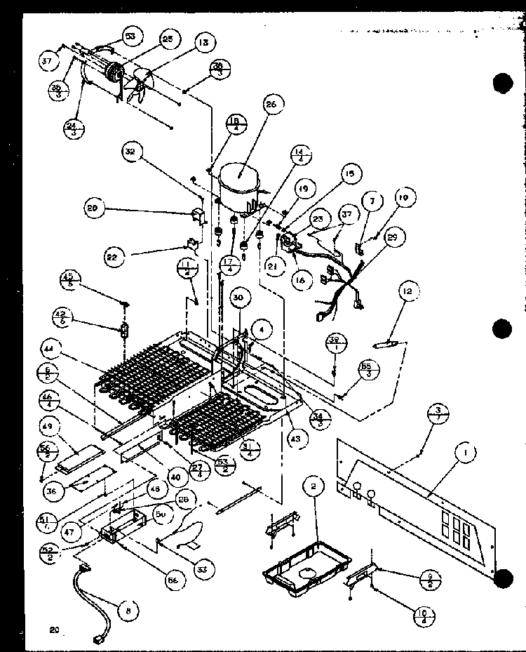 Machine Compartment Diagram and Parts List for SZDE27KPL-P1110603WL  Amana Refrigerator