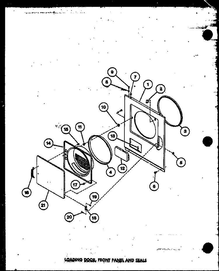 LOADING DOOR Diagram and Parts List for TGA400 P7575204W Amana Dryer