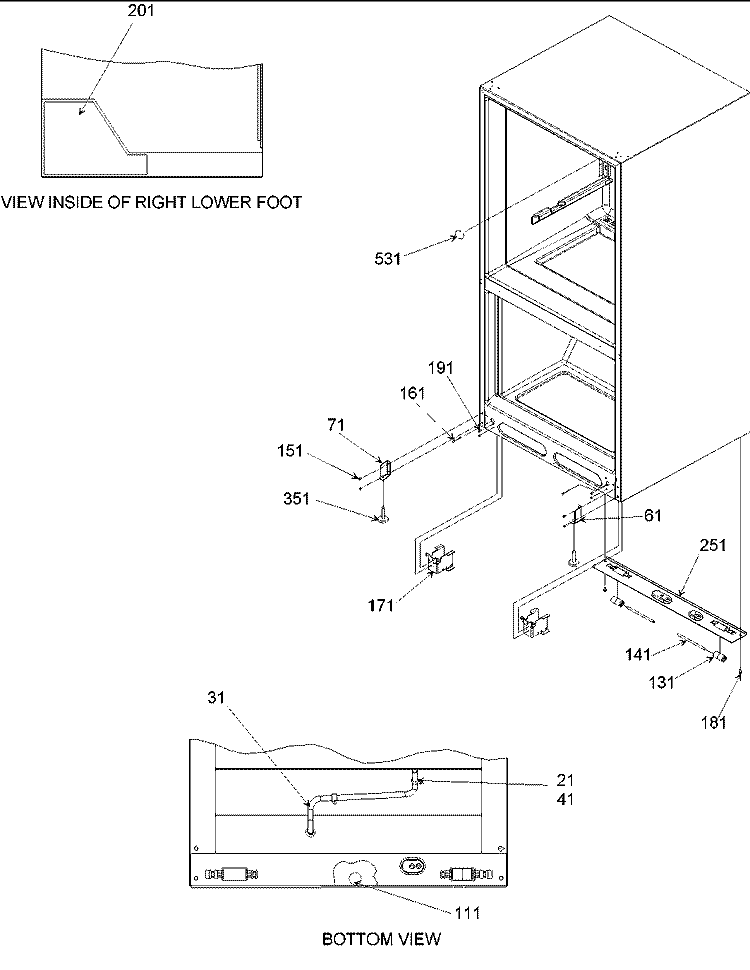 Insulation & Roller Assy Diagram and Parts List for ARB2117AS PARB2117AS0 Amana Refrigerator
