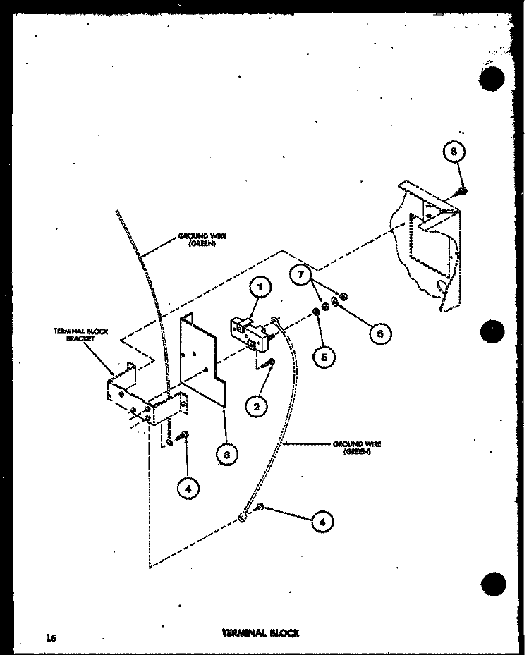 TERMINAL BLOCK Diagram and Parts List for TGA400 P7575204W Amana Dryer
