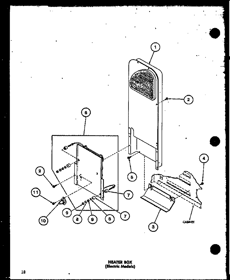 HEATER BOX (ELECTRIC MODELS) Diagram and Parts List for TGA400 P7575204W Amana Dryer
