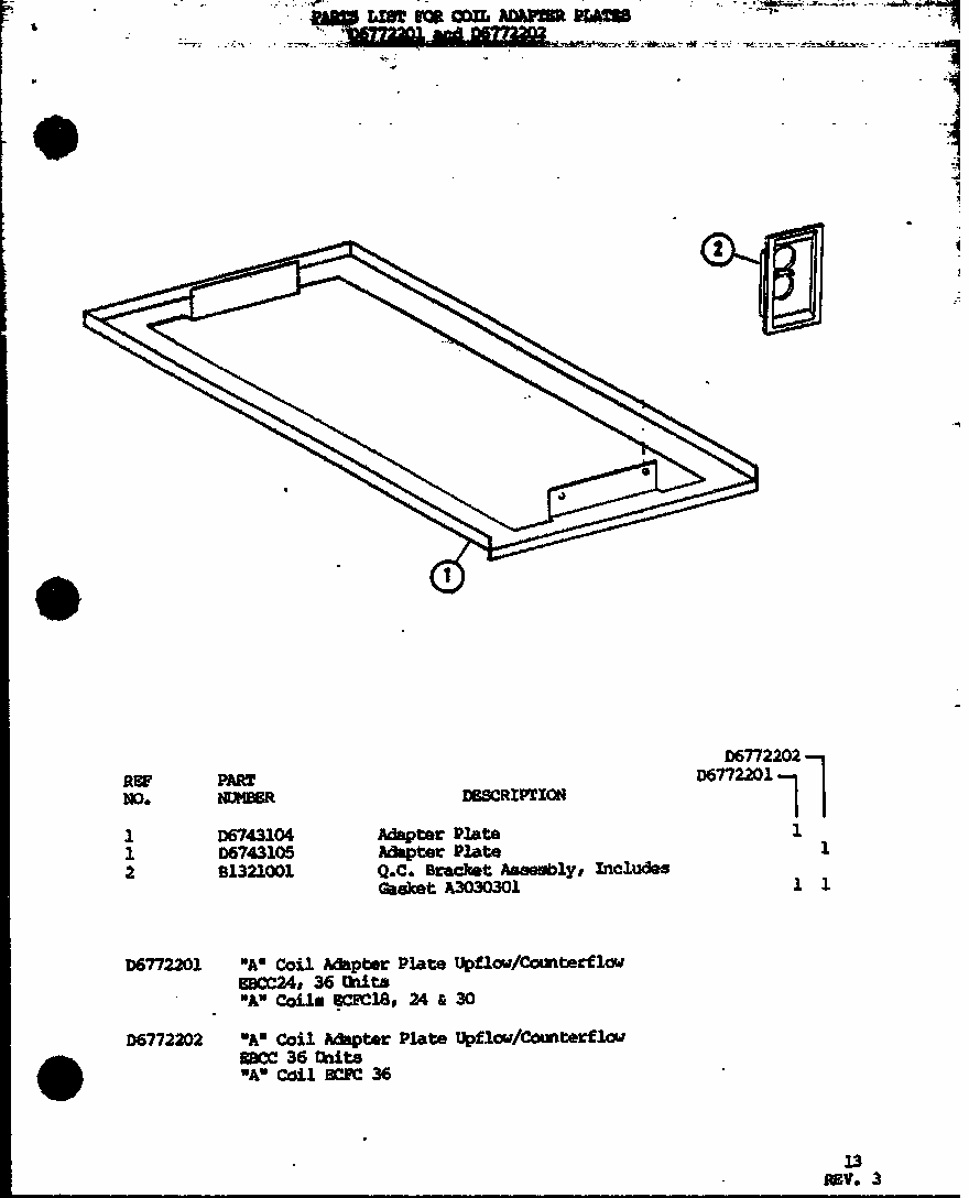 (d6772201) (d6772202) Diagram and Parts List for EBCC6000MA P6752108C Amana Air Conditioner