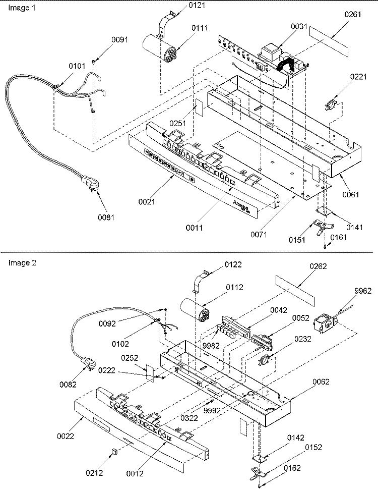 CONTROL ASSEMBLY Diagram and Parts List for 9M12TA P1214701R Amana Air Conditioner