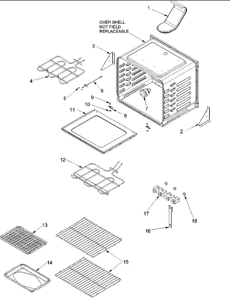 CAVITY Diagram and Parts List for DCF4205AW PDCF4205AW0 Amana Range