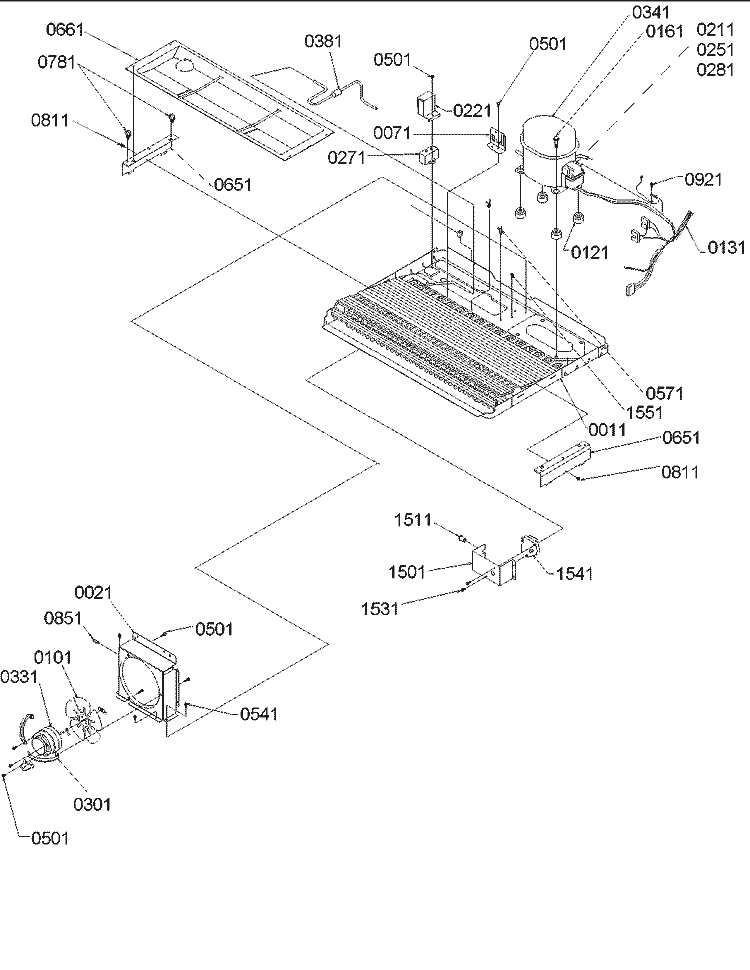 Machine Compartment & Muffler Assy Diagram and Parts List for SRD26VPE P1315204W E Amana Refrigerator