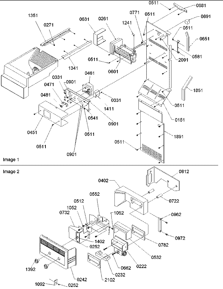 Ice Maker / Control Assy Diagram and Parts List for SRD26VPE P1315204W E Amana Refrigerator