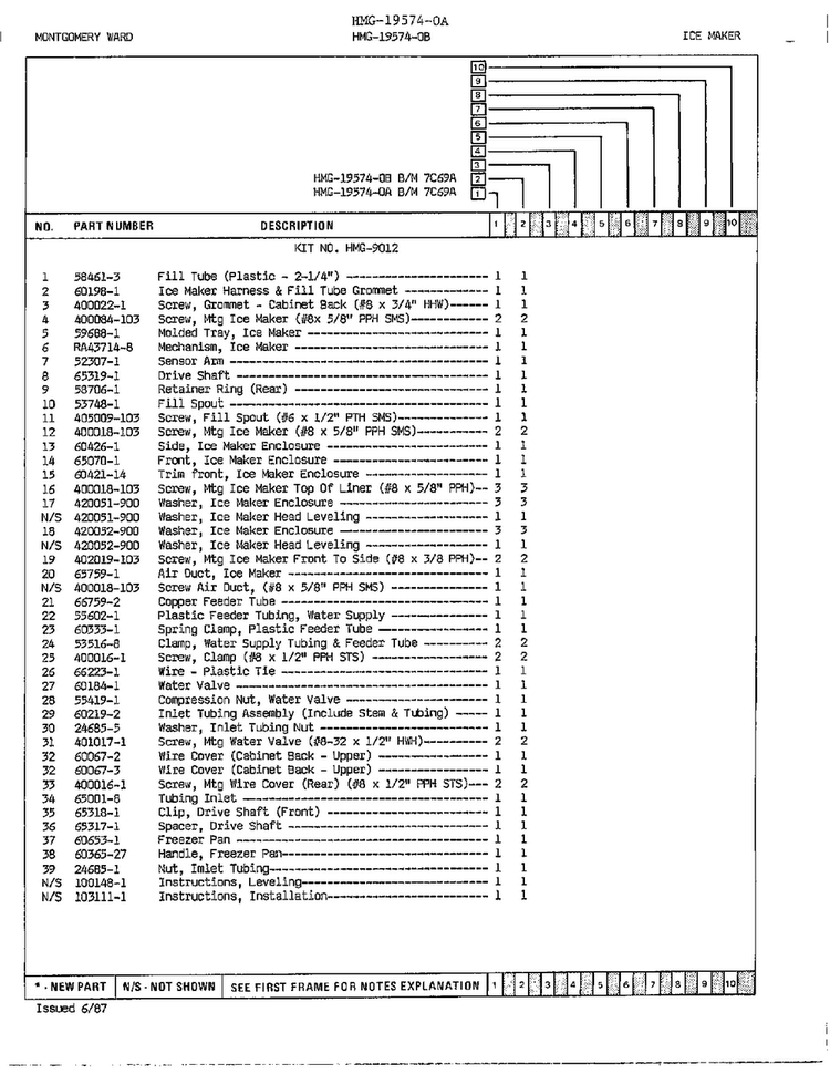 Ice Maker Page 2 Diagram and Parts List for 19574B  Admiral Refrigerator