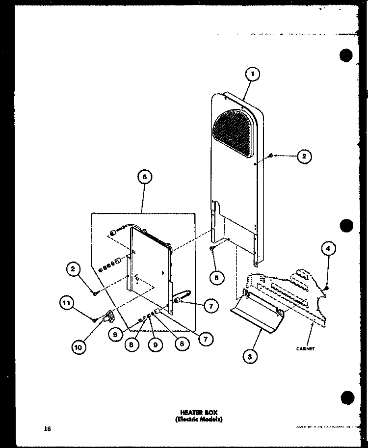 HEATER BOX (ELECTRIC MODELS) Diagram and Parts List for TEA300 P7704101W Amana Dryer