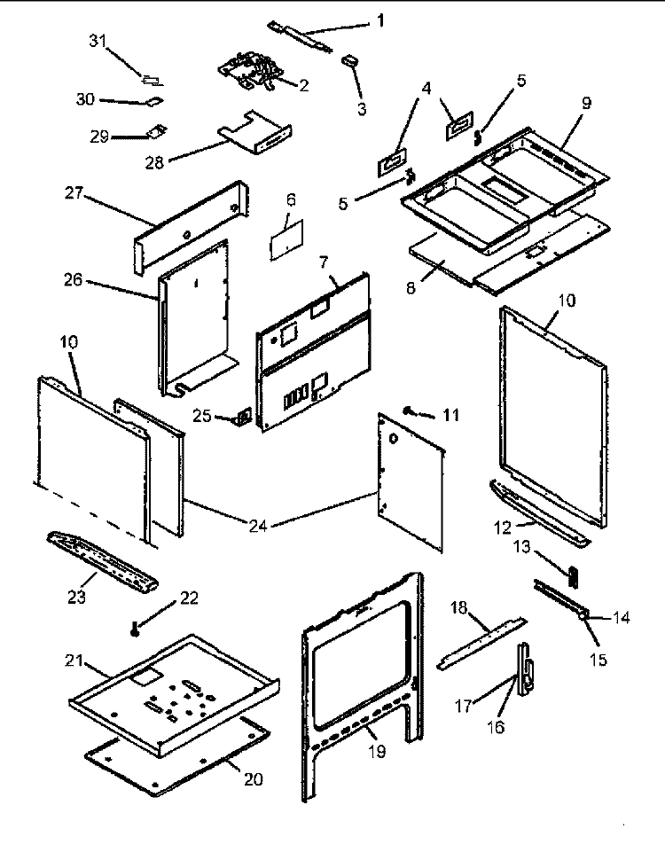 Oven Assembly Diagram and Parts List for CC13E P1155203S E Amana Range