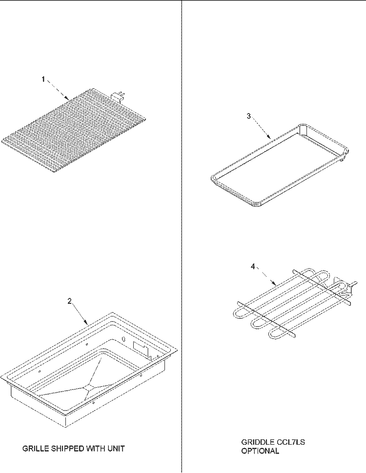 Grille and Griddle - CC7LS Diagram and Parts List for CC13E P1155203S E Amana Range