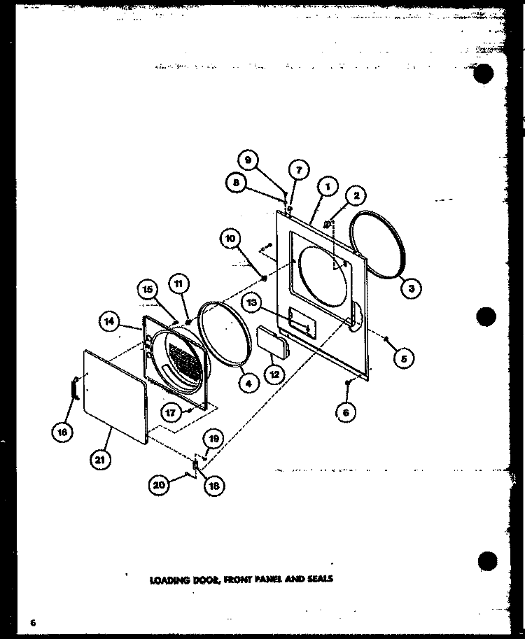 LOADING DOOR Diagram and Parts List for LG2911 P7804804W W Amana Dryer