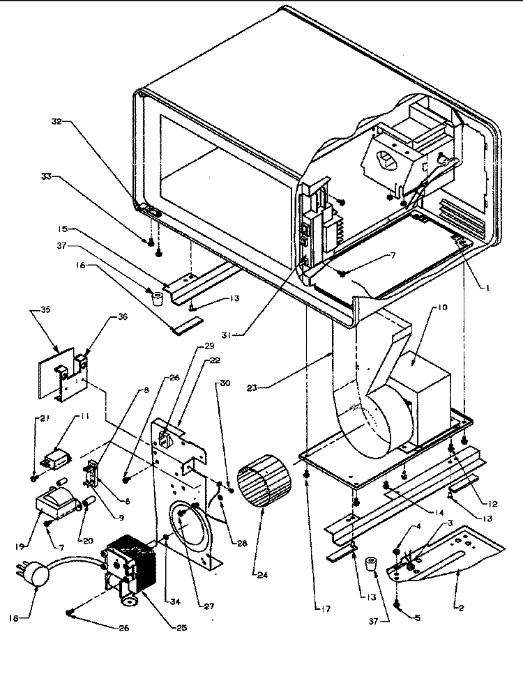 Interior Components Diagram and Parts List for CSNAC700 P4020005602 Menumaster Microwave