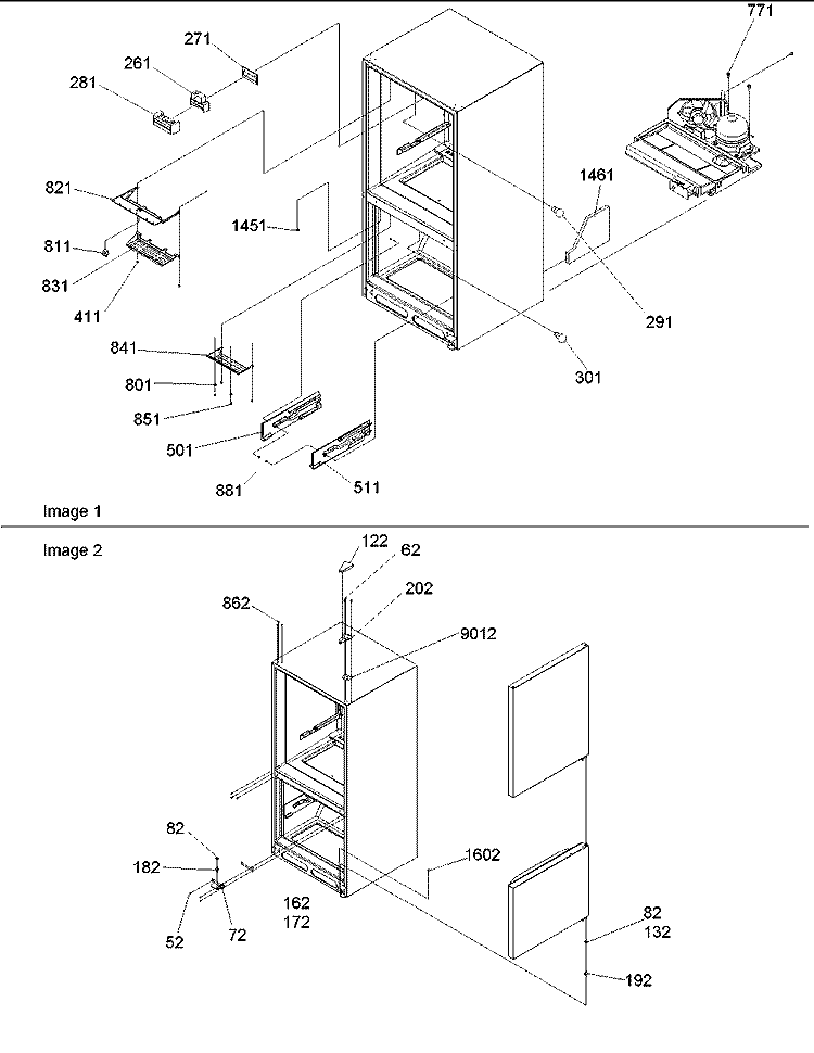 Covers, Hinges & Light Covers Diagram and Parts List for BR18V1S P1320707W S Amana Refrigerator