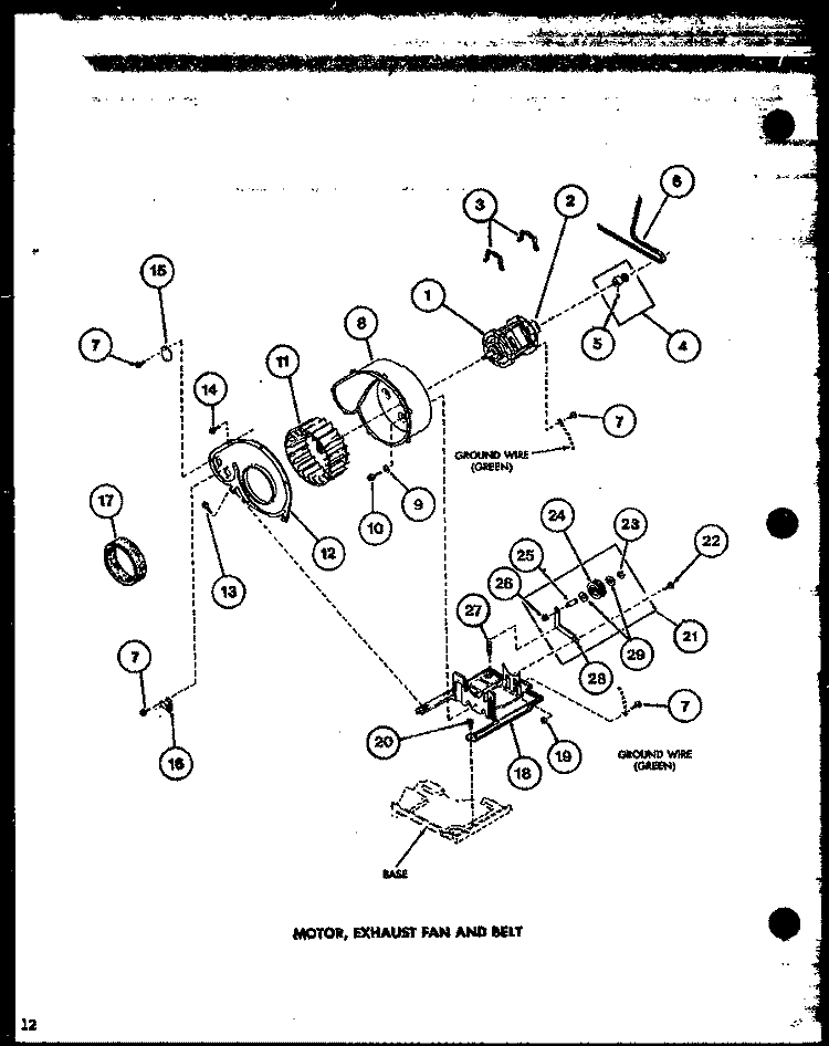 MOTOR Diagram and Parts List for LG2911 P7804804W W Amana Dryer