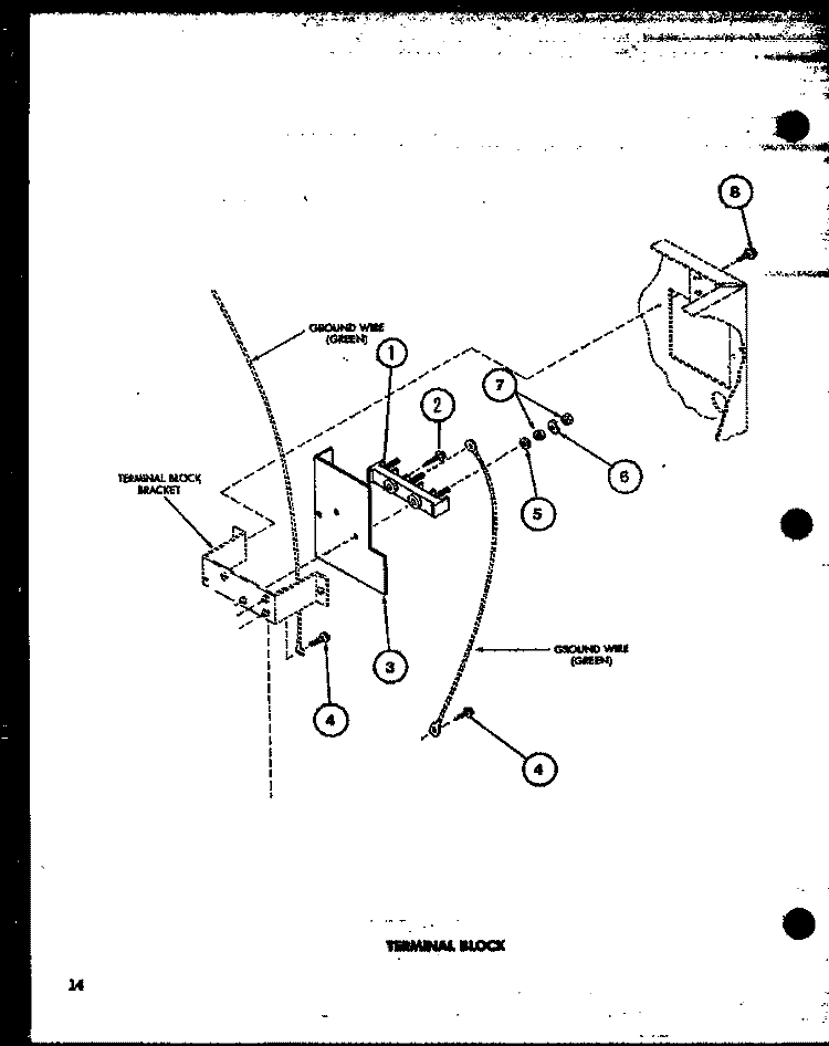 TERMINAL BLOCK Diagram and Parts List for LG2911 P7804804W W Amana Dryer