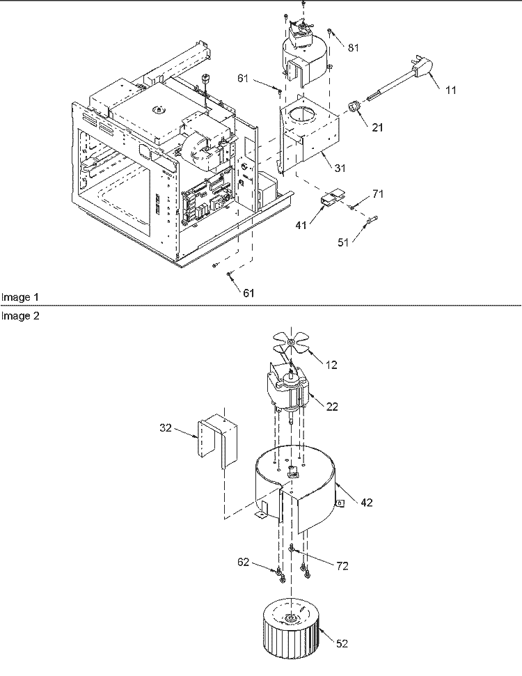 BLOWER Diagram and Parts List for ACE230 P1324403M Amana Microwave