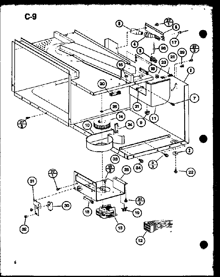 Section 4 Diagram and Parts List for CRRL-5D P75590-6M Amana Microwave