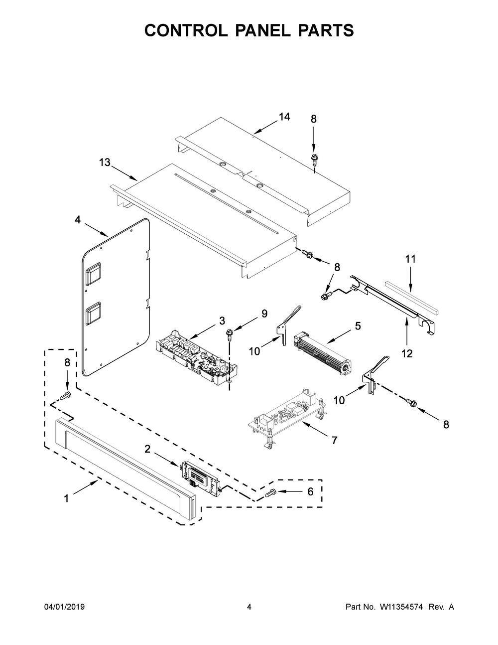 Control Panel Parts Diagram and Parts List for MMW9730FZ04  Maytag Microwave Oven Combo