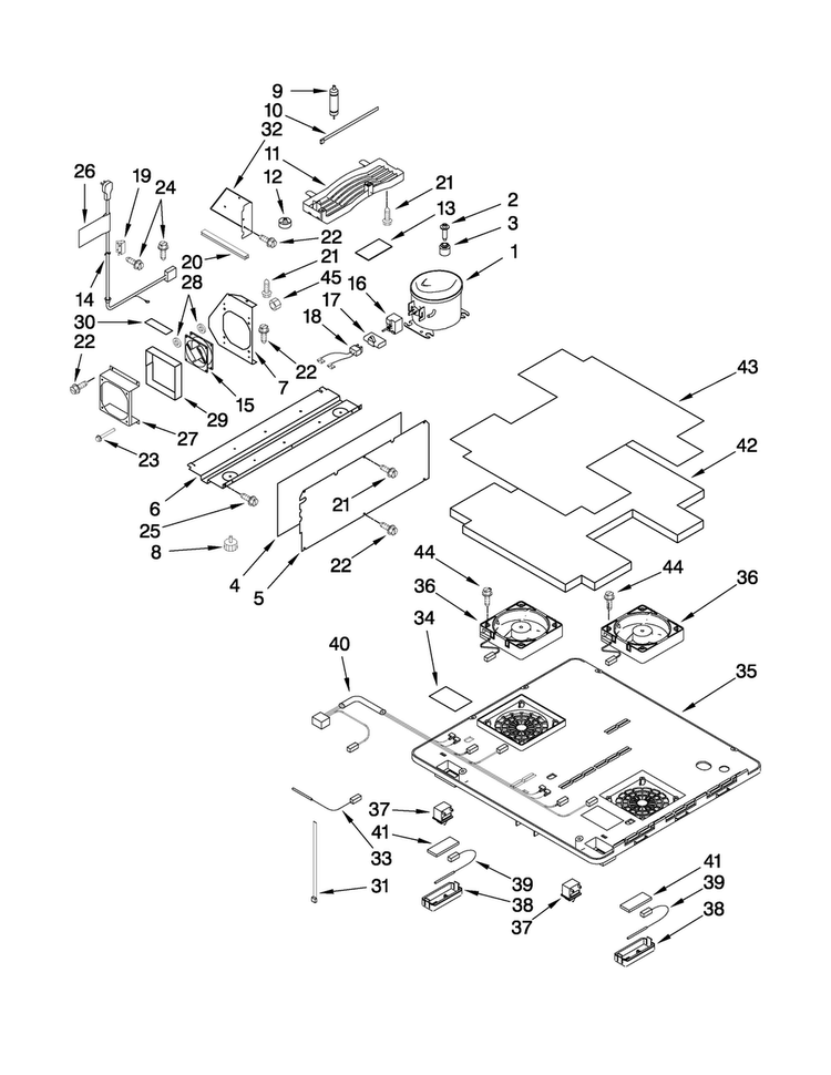 Unit Parts Diagram and Parts List for JUD248CCCX00  Jenn-Air Refrigerator