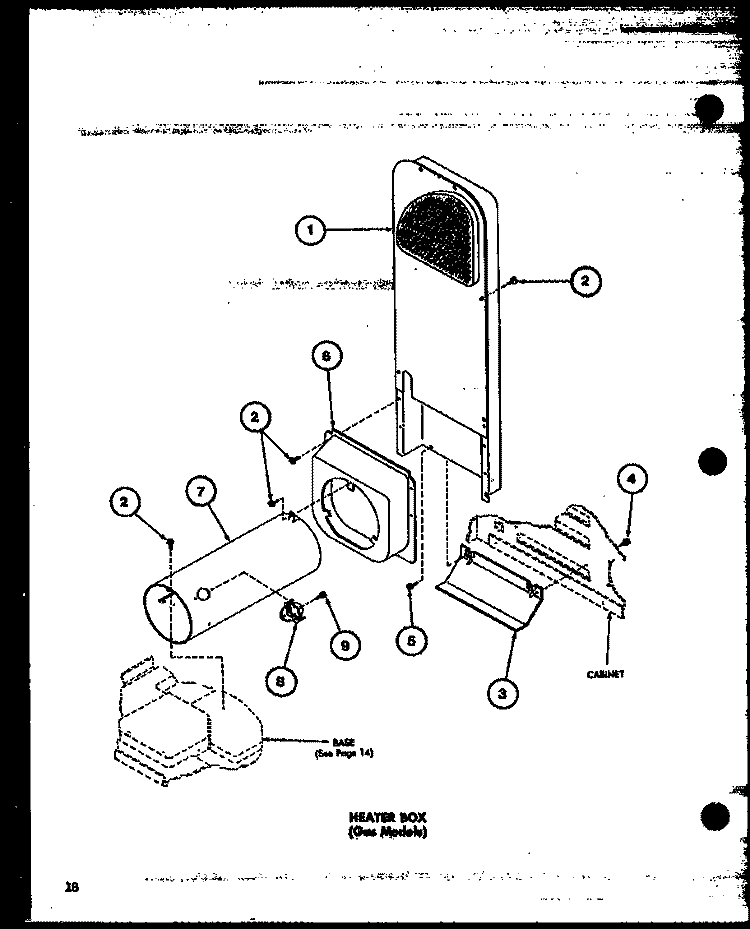 HEATER BOX (GAS MODELS) Diagram and Parts List for LG2911 P7804804W W Amana Dryer
