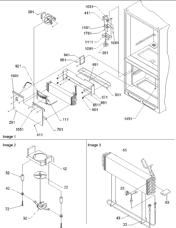 Evaporator & Freezer Control Assy Diagram and Parts List for ARB2117BS PARB2117BS0 Amana Refrigerator