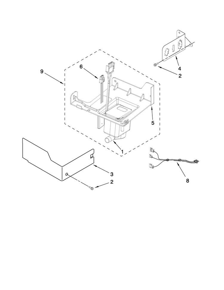 Pump Parts Diagram and Parts List for JIM158XWRS1  Jenn-Air Ice Maker