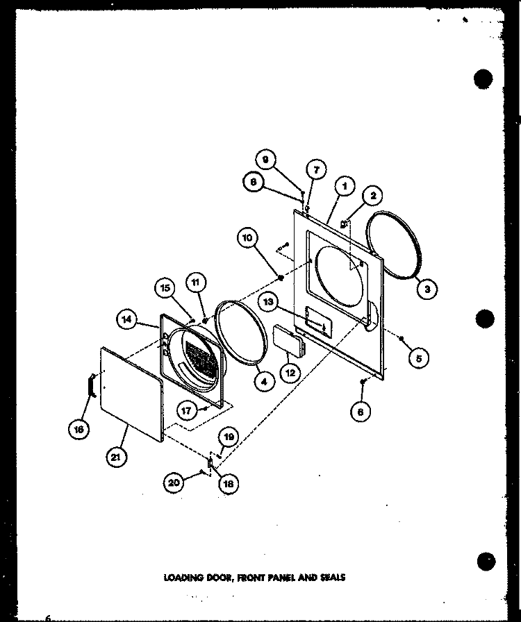 LOADING DOOR Diagram and Parts List for LG2401 P7762205W W Amana Dryer