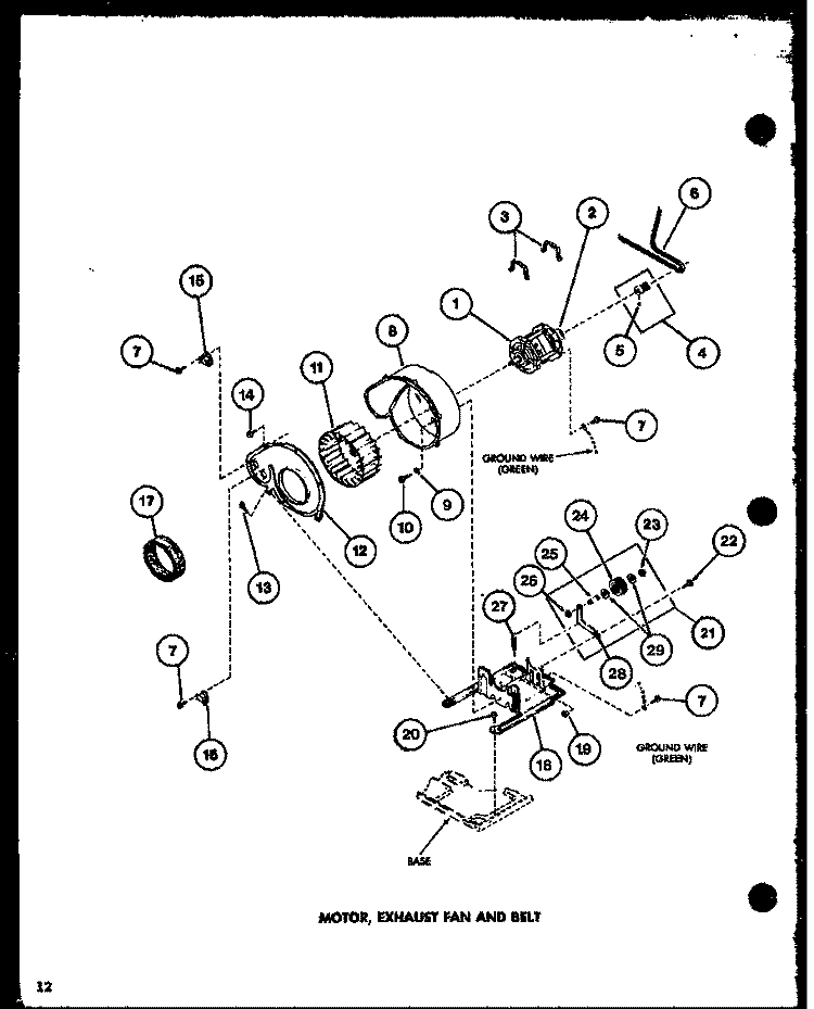 MOTOR Diagram and Parts List for LG2401 P7762205W W Amana Dryer