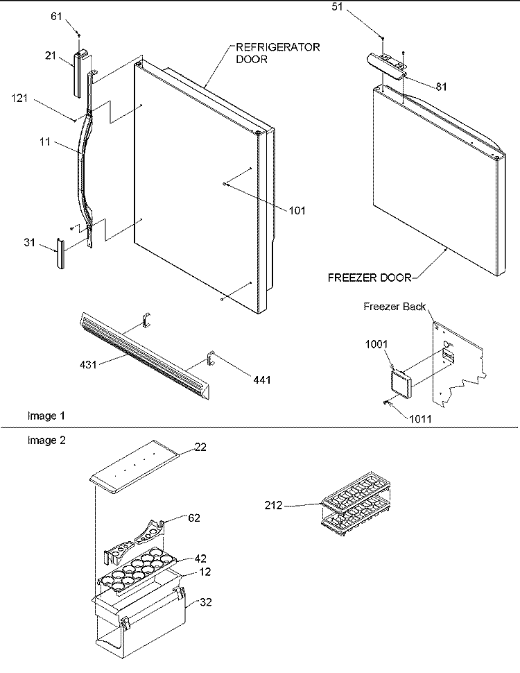 Door Handles & Accessories Diagram and Parts List for BR18V2S P1320708W S Amana Refrigerator