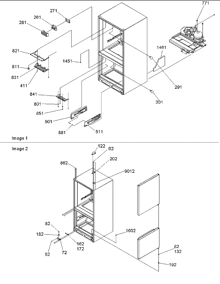 Covers, Hinges & Light Covers Diagram and Parts List for BR18V2S P1320708W S Amana Refrigerator
