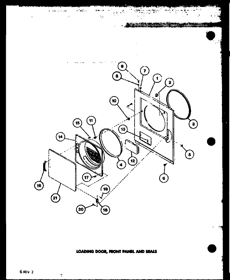 LOADING DOOR Diagram and Parts List for LED450 P7762209W Amana Dryer