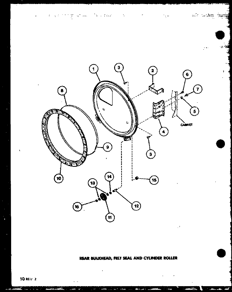 REAR BULKHEAD Diagram and Parts List for LED450 P7762209W Amana Dryer