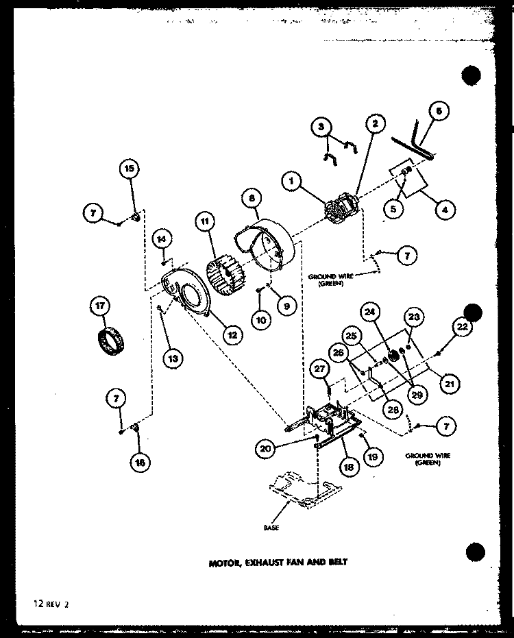 MOTOR Diagram and Parts List for LED450 P7762209W Amana Dryer