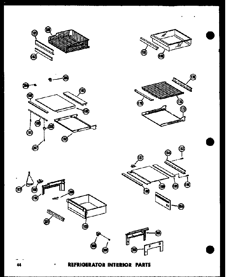Refrigerator Interior Parts Diagram and Parts List for SRN22N-C-P60230-64WC  Amana Refrigerator