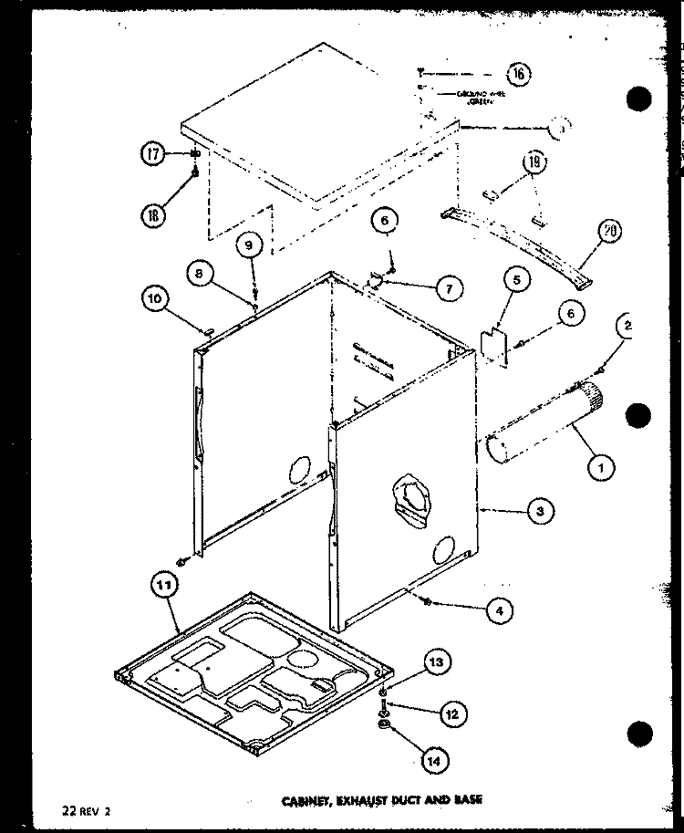 CABINET Diagram and Parts List for LED450 P7762209W Amana Dryer