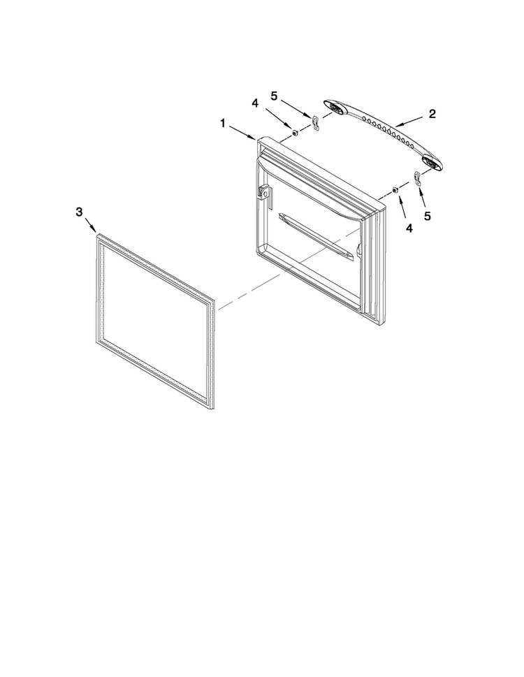 Freezer Door Parts Diagram and Parts List for MBF2258XEW1  Maytag Refrigerator