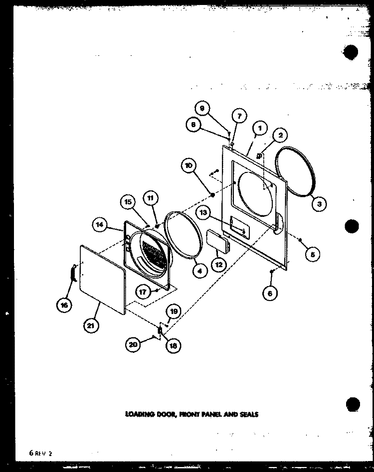 LOADING DOOR Diagram and Parts List for LGD251 P7762212W W Amana Dryer