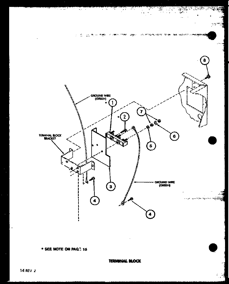 TERMINAL BLOCK Diagram and Parts List for LED250 P7762207W Amana Dryer