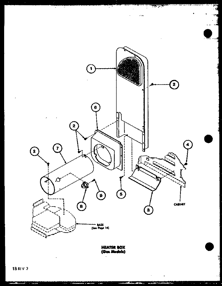 HEATER BOX (GAS MODELS) Diagram and Parts List for LGD251 P7762212W W Amana Dryer