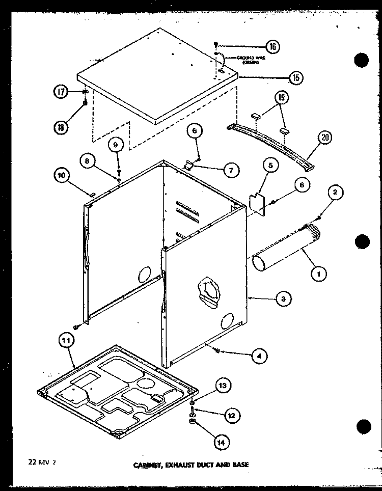 CABINET Diagram and Parts List for LGD251 P7762212W W Amana Dryer