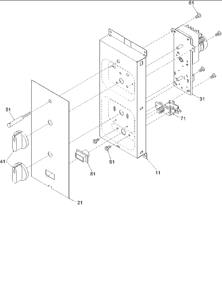Control Panel Assembly Diagram and Parts List for URS511M P1324502M Amana Microwave