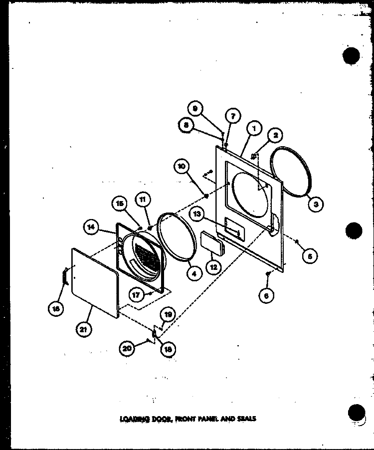 LOADING DOOR Diagram and Parts List for LGD951 P7804812W W Amana Dryer