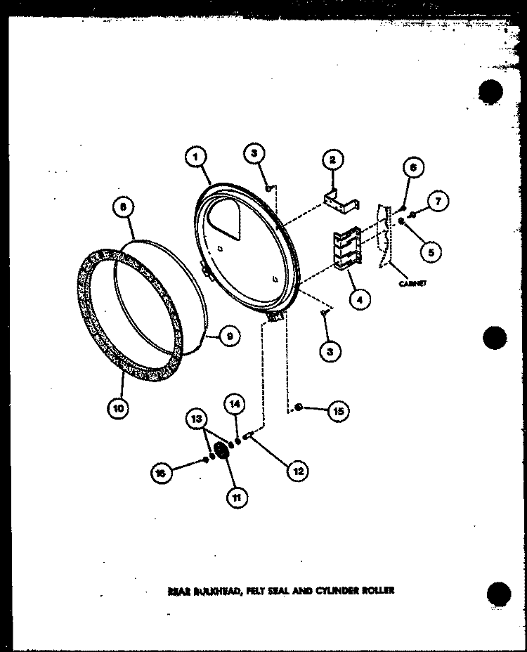 REAR BULKHEAD Diagram and Parts List for LGD951 P7804812W W Amana Dryer