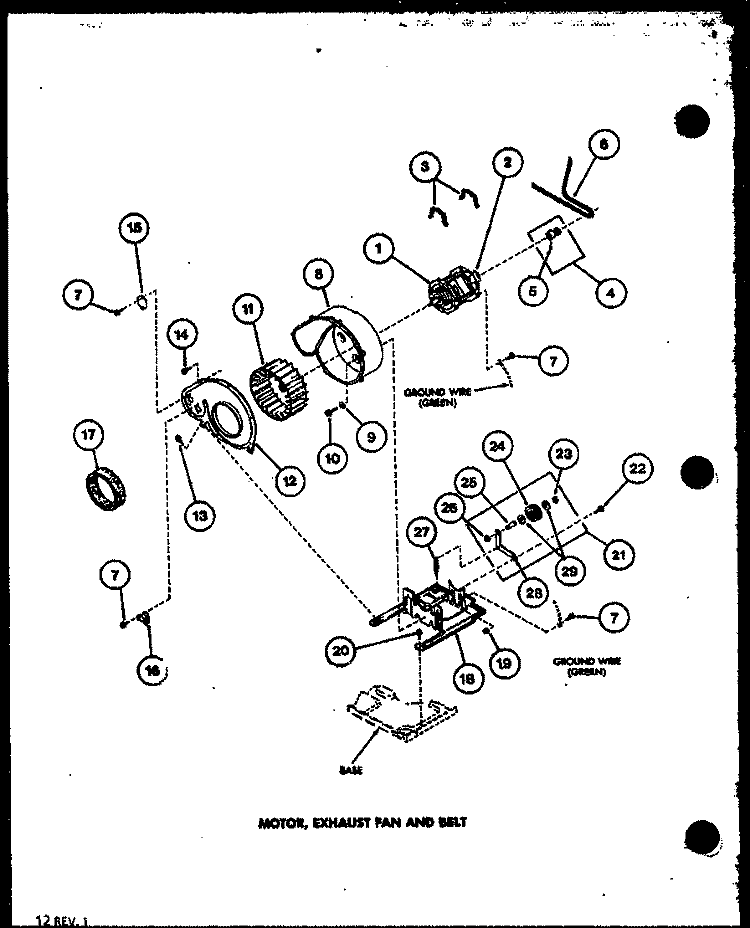 MOTOR Diagram and Parts List for LGD951 P7804812W W Amana Dryer