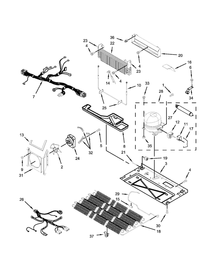 Unit Parts Diagram and Parts List for MFI2269VEB10  Maytag Refrigerator