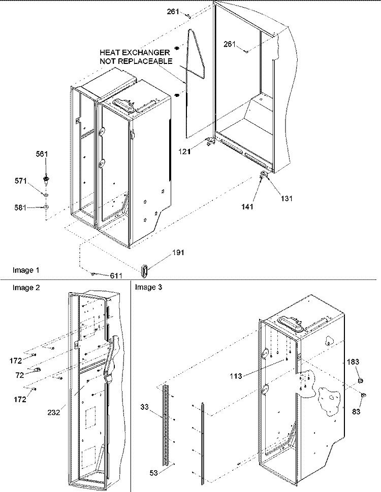 Cabinet Parts Diagram and Parts List for ARS266KBW PARS266KBW0 Amana Refrigerator